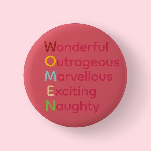 Pink International Women's Day Typography Button 缶バッジ