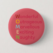 Pink International Women's Day Typography Button 缶バッジ (正面)