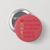 Pink International Women's Day Typography Button 缶バッジ (正面&裏面)