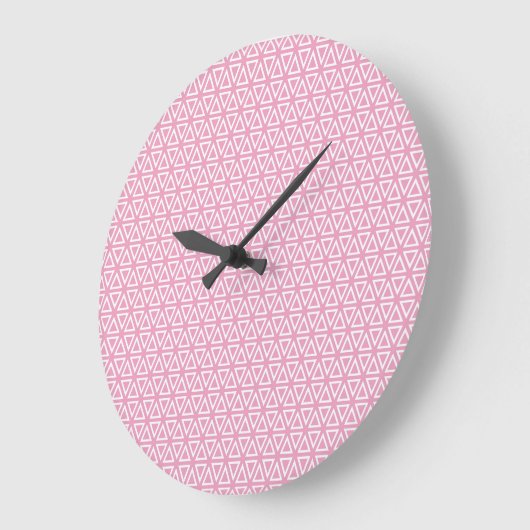 Pink Inverted Triangle Pattern Wall clock ラージ壁時計 (傾斜)