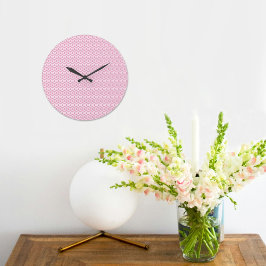 Pink Inverted Triangle Pattern Wall clock ラージ壁時計