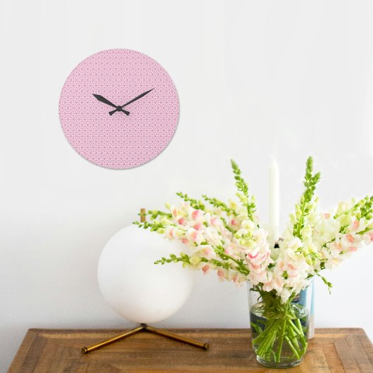 Pink Inverted Triangle Pattern Wall clock ラージ壁時計