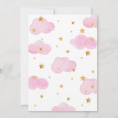 Pink Invitación Luna y las Estrellas Baby Shower 招待状 (裏面)