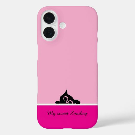 Pink iPhone Case with Cute Kitten Design Case-Mate iPhoneケース (裏面)