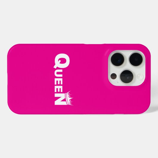 Pink iPhone case with 'Queen' Case-Mate iPhoneケース (裏面 (横))