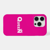 Pink iPhone case with 'Queen' iPhoneケース (裏面横)