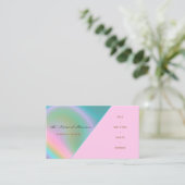 Pink Iridescent Holographic 名刺 (スタンド正面)