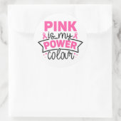 Pink Is My Power Colour Breast Cancer Awareness ラウンドシール (バッグ)