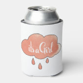 Pink Its a Girl書道ガールアートジェンダー 缶クーラー (缶正面)