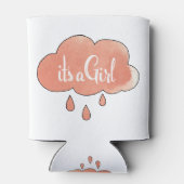 Pink Its a Girl書道ガールアートジェンダー 缶クーラー (裏面)