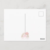 Pink It's a Girl Rainbow Budget Baby Shower ポストカード (裏面)