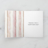 Pink Ivory Cream Stripes Dolphin Birthday カード (内部)