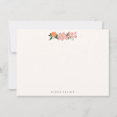 Pink Ivory Floral Bridal Shower Personalized ノートカード (正面)
