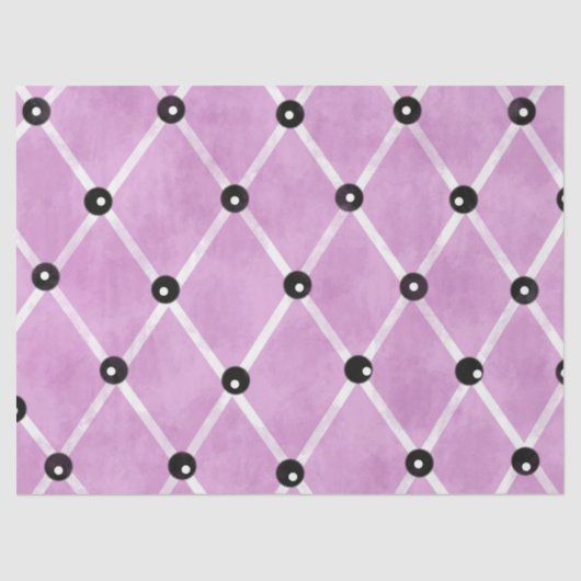 Pink Ivory Lattice Studs Funky Pattern Decoupage 薄葉紙 (正面)