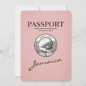 Pink Jamaica Passport日付の保存 セーブザデート (正面)
