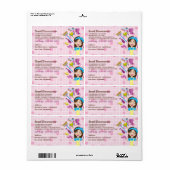 Pink Janitorial Woman Custom Cartoon Cleaning ラベル (フルシート)