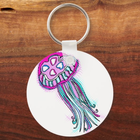 Pink Jellyfish キーホルダー (正面)