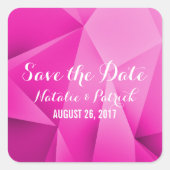 Pink Jewel Tones Save the Date Stickers スクエアシール (正面)