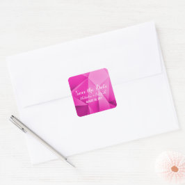 Pink Jewel Tones Save the Date Stickers スクエアシール