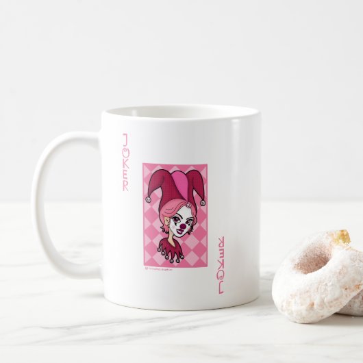 Pink Joker Card コーヒーマグカップ (ドーナツ)
