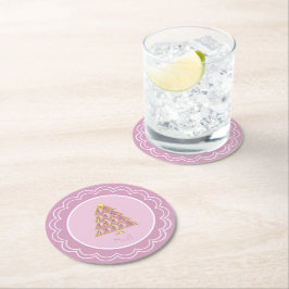 Pink Joyoux Noel Paper Plate ラウンドペーパーコースター