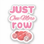 Pink Just One More Row Knitting シール (正面)