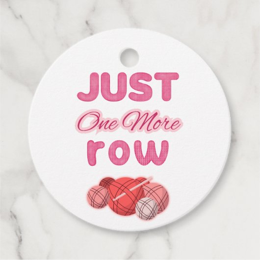 Pink Just One More Row Knitting フェイバータグ (正面)