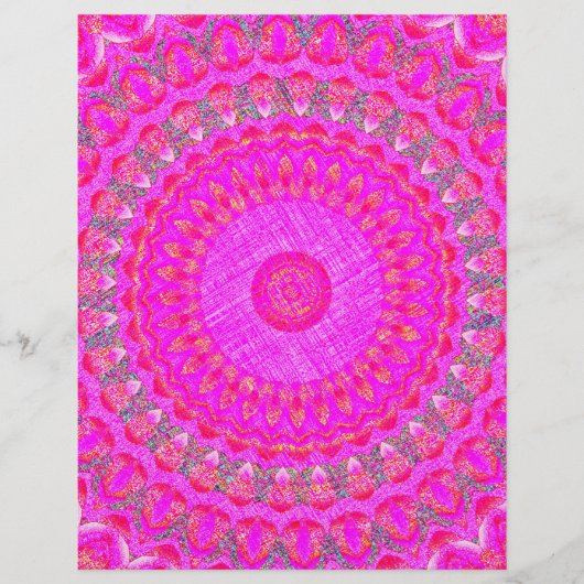 Pink Kaleidoscope Scrapbook Paper 2-Sided Page (正面)