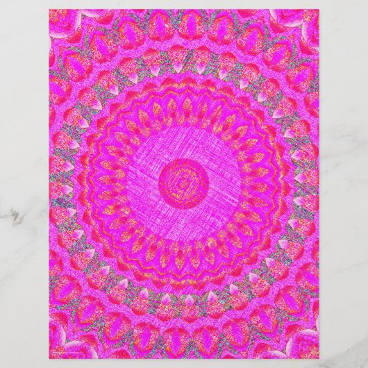 Pink Kaleidoscope Scrapbook Paper 2-Sided Page (裏面)