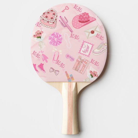 Pink Kawaii girly pingpong paddle 卓球ラケット (正面)