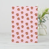 Pink Kawaii Highland Cows Seamless Pattern 招待状 (スタンド正面)