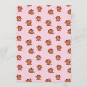 Pink Kawaii Highland Cows Seamless Pattern 招待状 (正面)