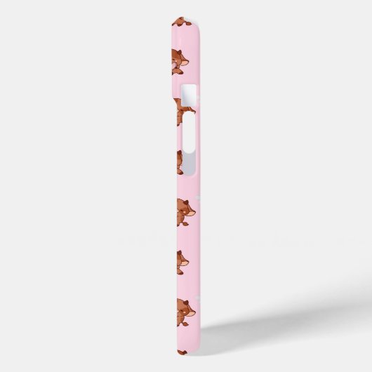 Pink Kawaii Highland Cows Seamless Pattern Case-Mate iPhoneケース (裏面 / 左)