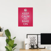 Pink Keep Calm and Bake On Poster ポスター (ホームオフィス)