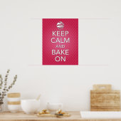 Pink Keep Calm and Bake On Poster ポスター (キッチン)