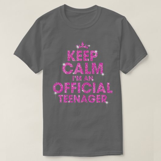 Pink Keep Calm Im An Official nager 13th Birthday Tシャツ (デザイン正面)