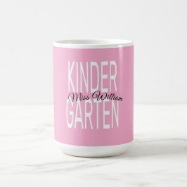 Pink Kindergarten Miss William Custom Teacher Fabr コーヒーマグカップ