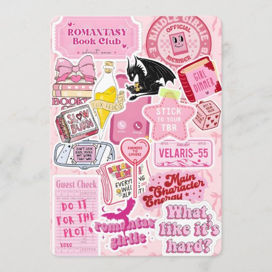 Pink Kindle Insert Cute & Girly Bookish Accessory シーズンカード (正面)