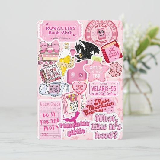 Pink Kindle Insert Cute & Girly Bookish Accessory シーズンカード (スタンド正面)