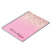 Pink Kiss Lips Blush Glitter         ノートブック (左側)
