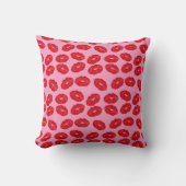 Pink Kisses Love Printed Decorative Throw Pillow クッション (正面)