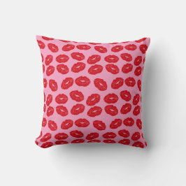 Pink Kisses Love Printed Decorative Throw Pillow クッション