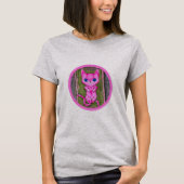 Pink kitten with long tail. tシャツ (正面)