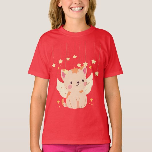 “Pink Kitty – Adorable Cat Tee” Tシャツ (正面)