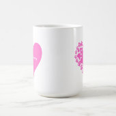 Pink Kitty paws heart mug for cat lover women コーヒーマグカップ (中央)