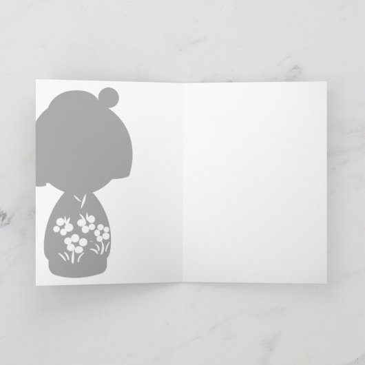 Pink Kokeshi Triplet Card カード (内部)