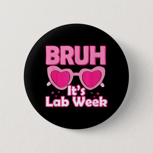 Pink Lab Week 2024 Medical Lab Science Lab Tech 缶バッジ (正面)
