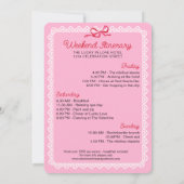 Pink Lace Ace of Hearts Lucky in Love Bachelorette 招待状 (裏面)