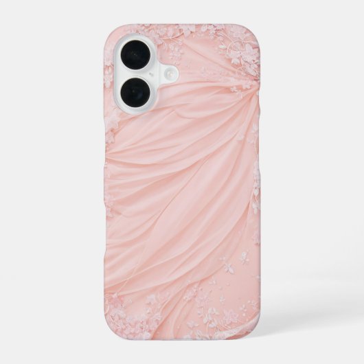 Pink Lace and Tulle Feminine Phone Case iPhone 16ケース (裏面)