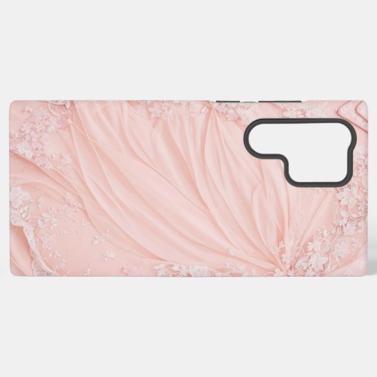 Pink Lace and Tulle Feminine Phone Case Samsung Galaxyケース (裏面横)